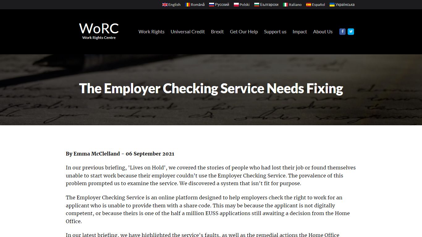 The Employer Checking Service Needs Fixing | Work Rights Centre