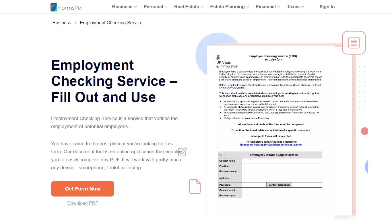 Employment Checking Service – Fill Out and Use - FormsPal